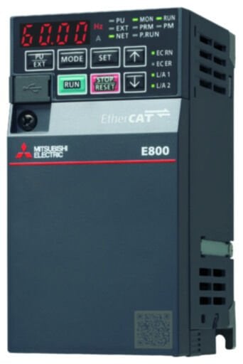 FR-E820S-0008EPC-60 Inverter; Pn:0,1kW; 1x200-240V; In max: 0,8A; (0,1kW;0,8A); EtherCAT;SIL2; IP20