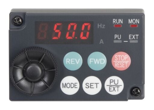 FR-PA07 Basit Parametre Ünitesi, kasa yüzeyine monte etmek için; tüm FR-E700'ler için