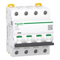 Minyatür devre kesici, Acti9 iC60N, 4P, 6 A, B eğrisi, 6000 A (IEC 60898-1), 10 kA