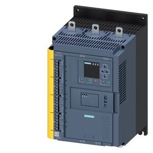 SIRIUS yumuşak yol verici 200-480 V 143 A, 75kW/400 V, 110-250 V AC vidalı bağlantı, ağır şartlara ve emniyetli çalışmaya uygun. SIL1 STO