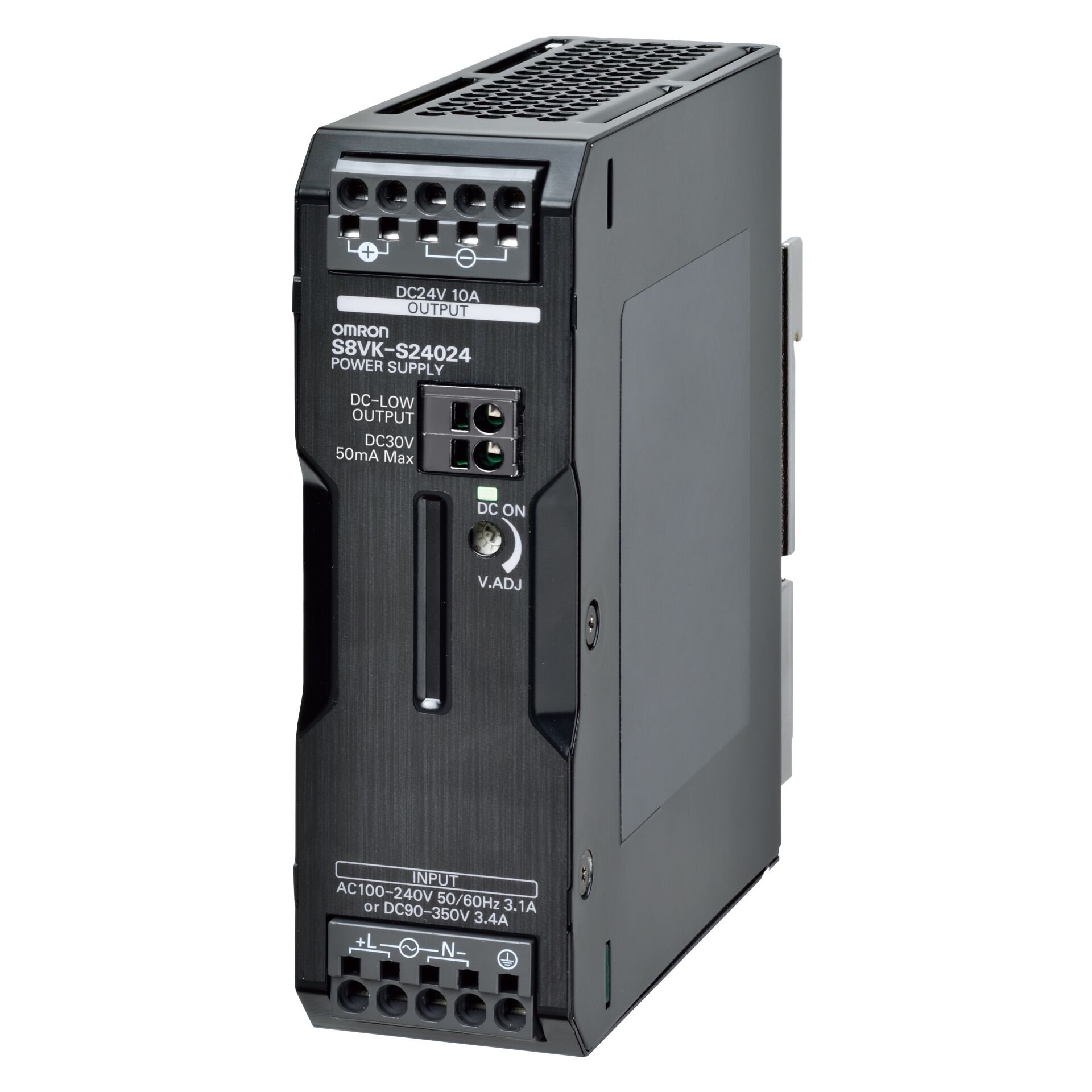 Kitap tipi güç kaynağı, PRO, 240 W, 24VDC, 10 A, DIN ray montaj, Push-in Plus terminal, silikon kaplamalı, düşük gerilim alarm çıkışı, sıvı geçirmez