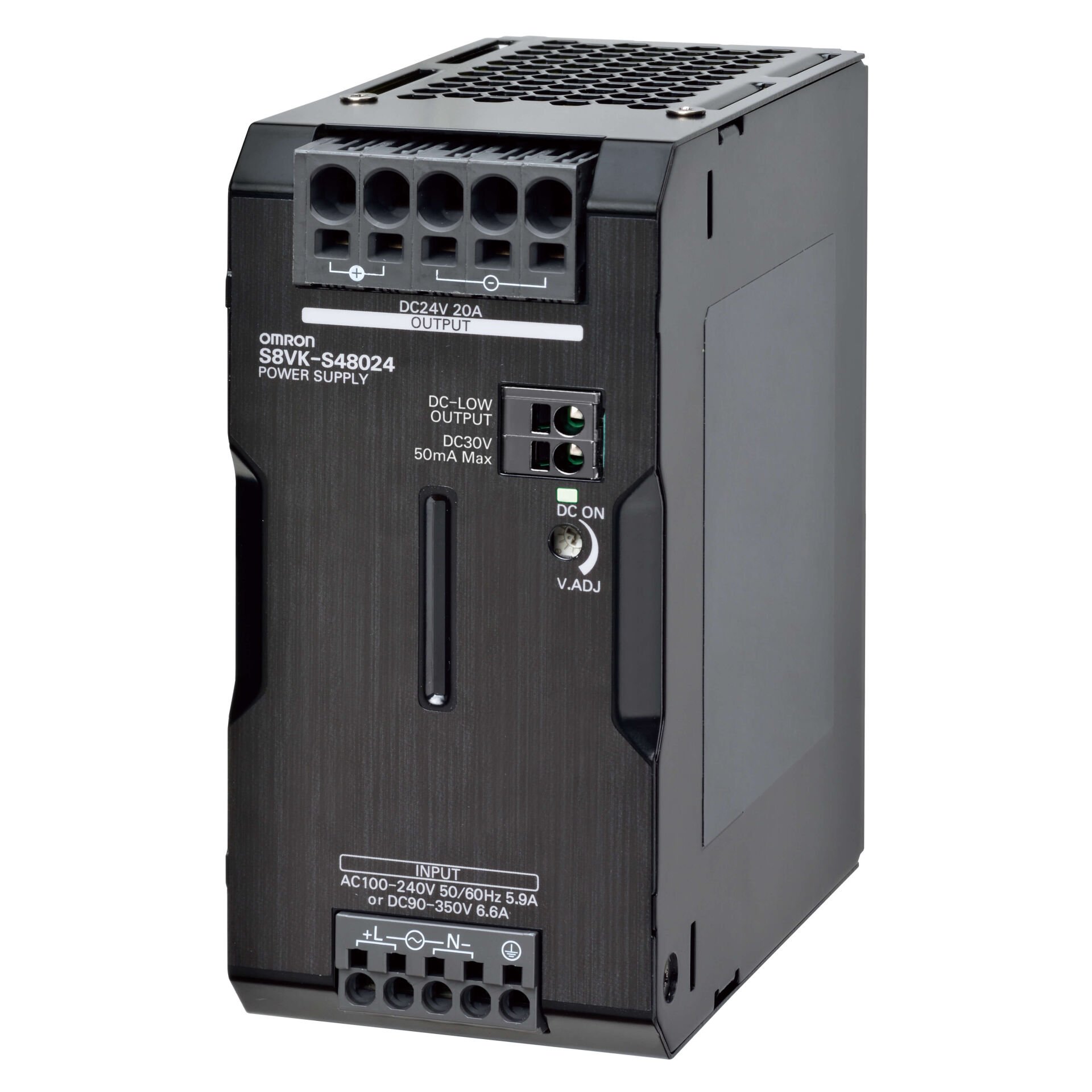 Kitap tipi güç kaynağı, PRO, 480 W, 24VDC, 20A, DIN ray montaj, Push-in Plus terminal, silikon kaplamalı, düşük gerilim alarm çıkışı, sıvı geçirmez