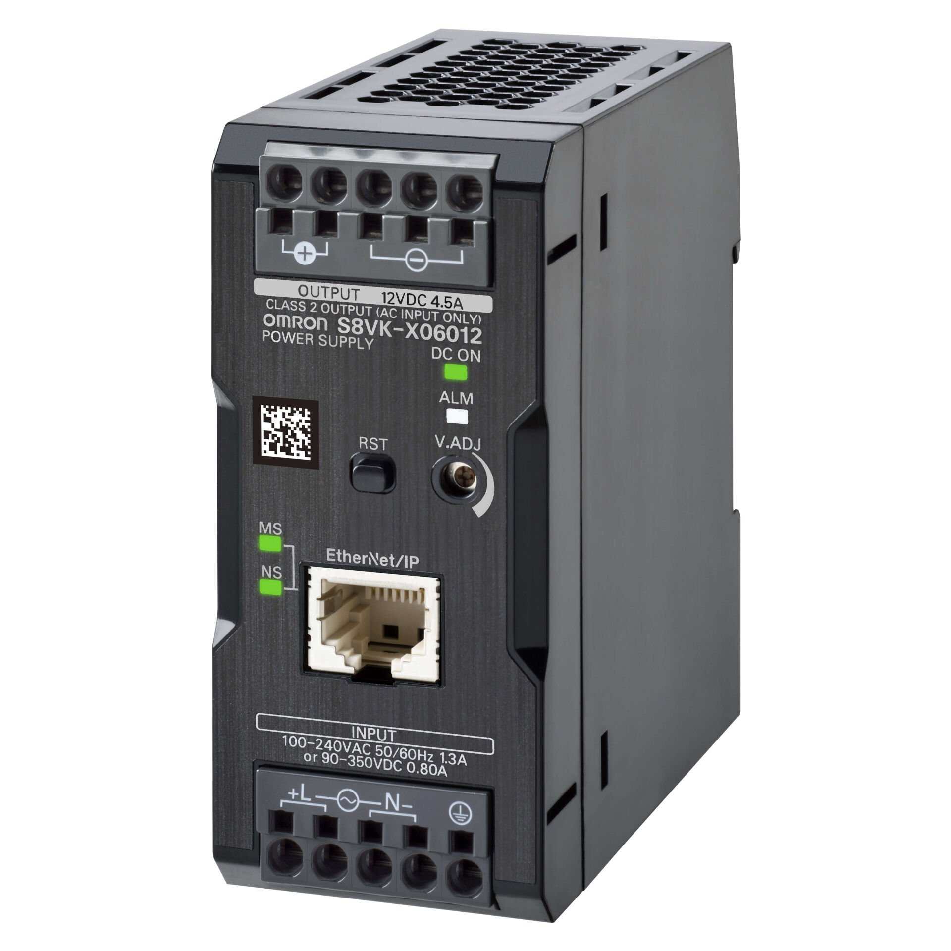 Book type power supply, 60 W, 12 VDC, 4.5 A, DIN rail mounting, Push-in terminal, Coated, Ethernet IP / Modbus TCP compatibility
