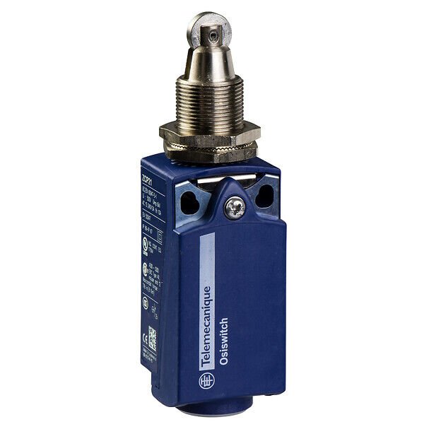 Limit switch, Limit switches XC Standard, XCKP, M18 steel roller plunger, 1NC+1 NO, snap, M16