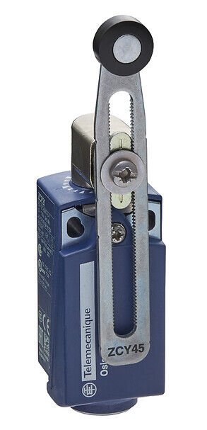 Limit switch, Limit switches XC Standard, XCKP, thermoplastic plastic roller lever var.length, 1NC+1 NO, snap, M16